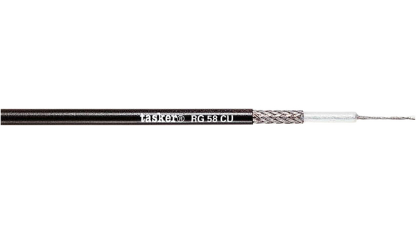 Câble coaxial RG-58 C/U PVC 5mm 50Ohm Cuivre étamé OFC Noir 100m